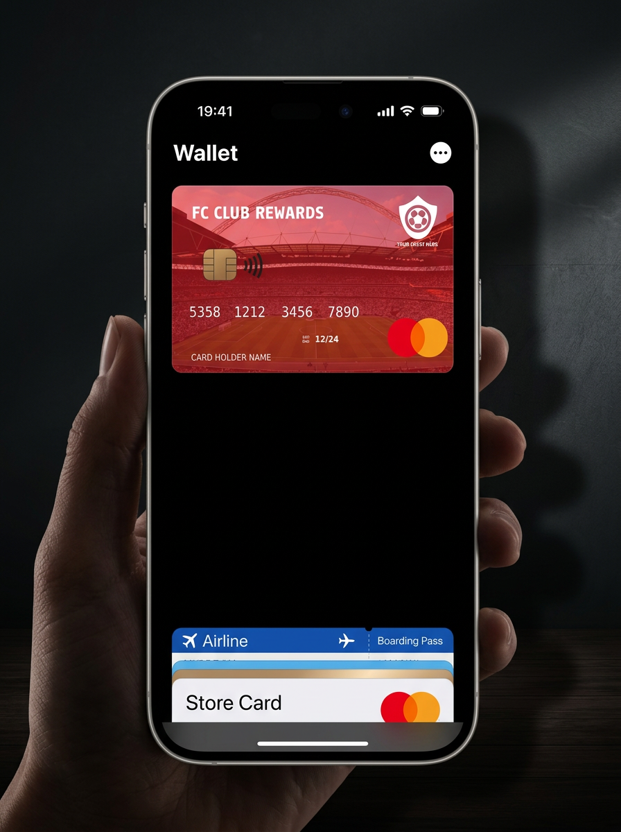Football club rewards card on Apple Wallet